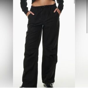 Aritzia Black Cargo Track Pants with Drawstring - NWT